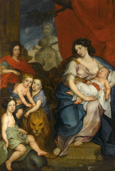 Portrait of Queen Maria Casimire with Children by Jerzy Siemiginowski Eleuter